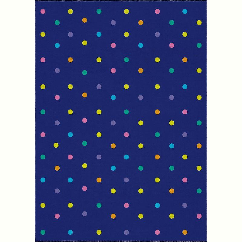 Well Woven Crayola Polka Dot Geometric Blue Area Rug