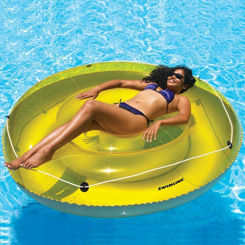 Yellow Circular Inflatable Suntan Island Pool Lounger