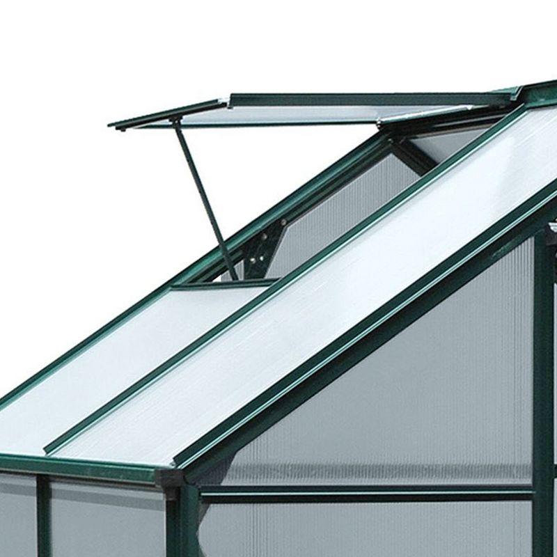 Outsunny Polycarbonate Greenhouse, Heavy Duty Outdoor Aluminum Walk-in Green House Kit with Vent & Door for Backyard Garden