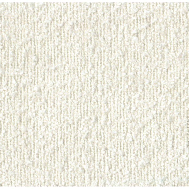 Round Upholstered Ottoman Cream Boucle - HomePop: Textured, No Assembly, 250lb Capacity