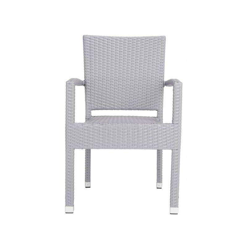 Kelda Stackable Arm Chair Indoor/Outdoor (Set Of 2) - PAT4004 - Grey - Safavieh