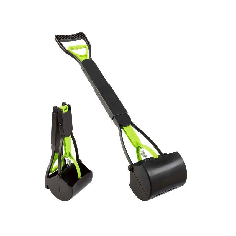 Green Foldable Long-Handled Pet Pooper Scooper