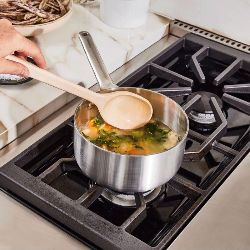 Caraway Home 1.75qt Stainless Steel Mini Sauce Pan with Lid: Small Saucepan, Gas & Electric Compatible, Hand Wash