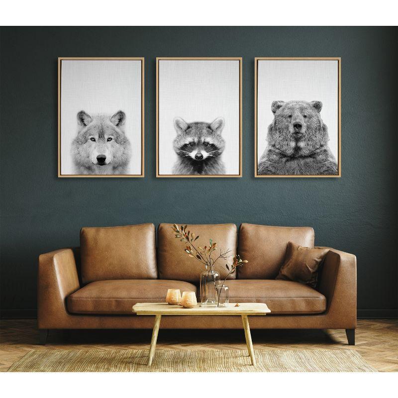 (Set of 2)  Sylvie Wolf Bear European Canvas Art Set by Simon Te - Kate & Laurel All Things Decor