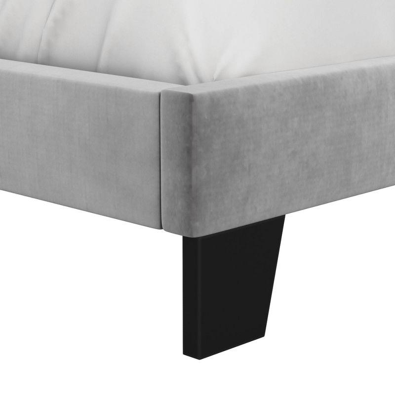 Crestone Full Gray Velvet Tufted Upholstered Platform Bed