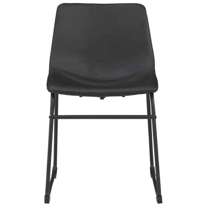 Set of 2 Centiar Dining Upholstered Side Chairs Black - Signature Design by Ashley: Faux Leather, Metal Base