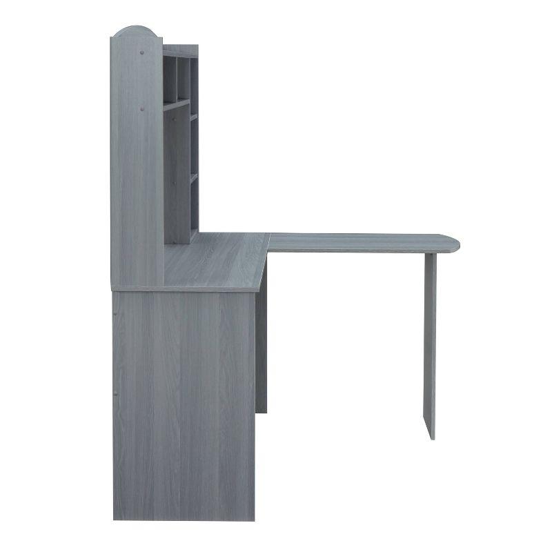 Modern L Shaped Desk with Hutch Gray - Techni Mobili