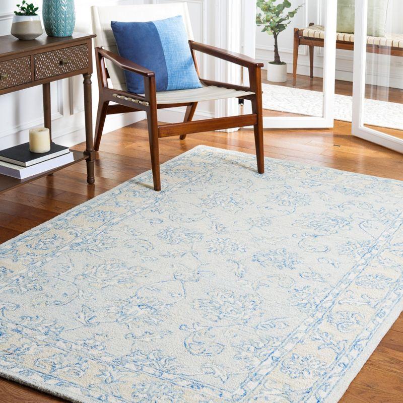Micro-Loop MLP535 Hand Tufted Area Rug - Blue/Beige - 3'x3' - Safavieh.