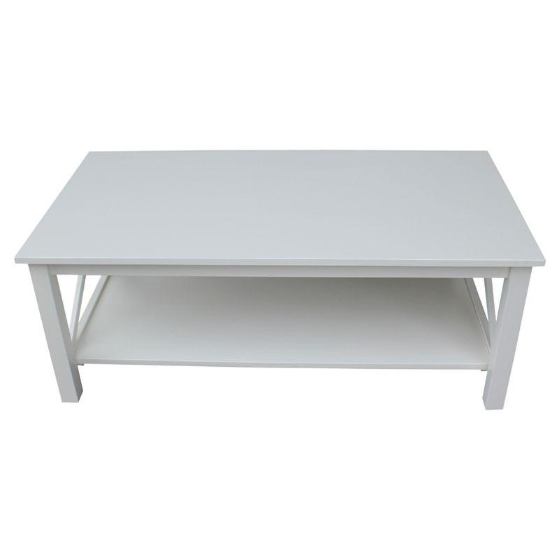 Hampton 46" White Solid Wood Rectangular Coffee Table