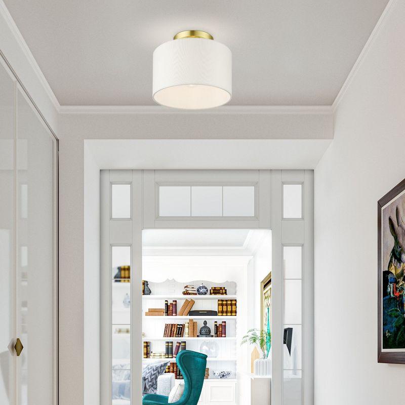 Livex Lighting Clark 1 - Light Semi-Flush Mount in  Satin Brass