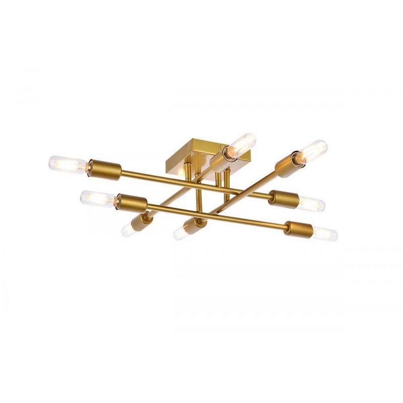 Elegant Lighting Script 8 lights brass flush mount