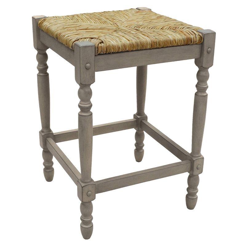 Weathered Gray Backless Wood Counter Height Stool