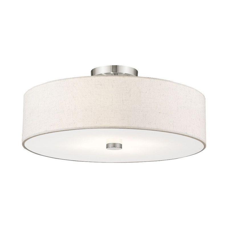 Livex Lighting Meridian 4 - Light Semi-Flush Mount in  Brushed Nickel