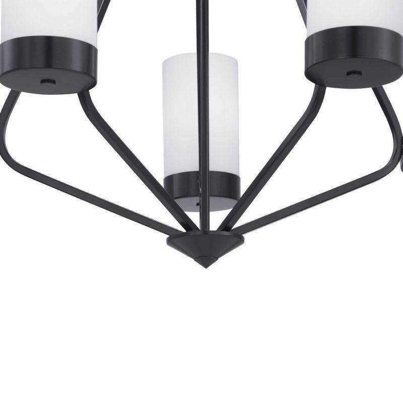 Progress Lighting Elevate 5-Light Chandelier, Steel, Matte Black, Glass Shades