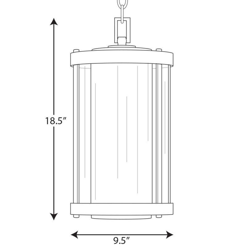 Progress Lighting Irondale 1-Light Black Hanging Lantern with Clear Glass Shade