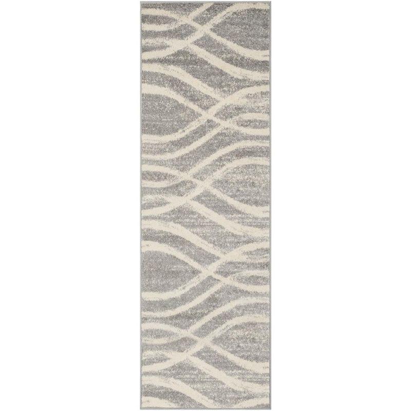 Adirondack ADR125 Non-Shedding Power Loomed Indoor Runner Rug - Grey/Cream - 2'6"x16' - Safavieh