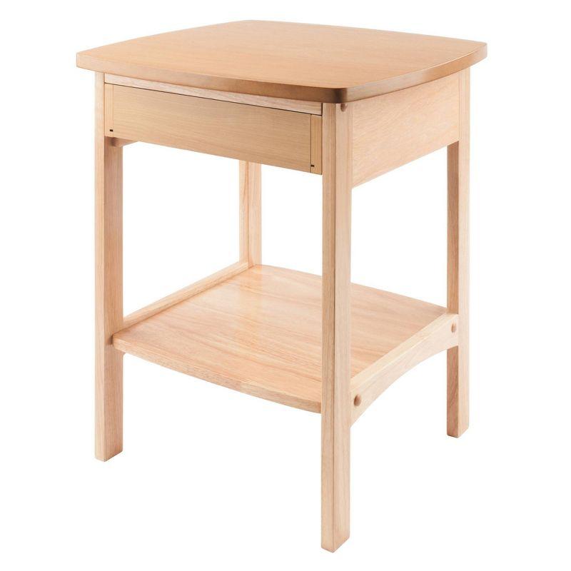 Winsome Claire Nightstand Accent Table Natural: Bedside Table with Storage Shelf, Wood Veneer Surface