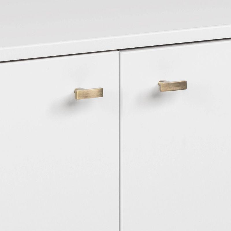 Milo Mid-Century Modern 4 Door Buffet Server White - Prepac: Laminated Storage Cabinet, CARB Certified