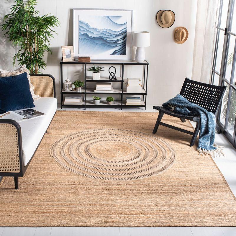 Beige Hand-Woven Jute and Sisal 6' x 9' Area Rug