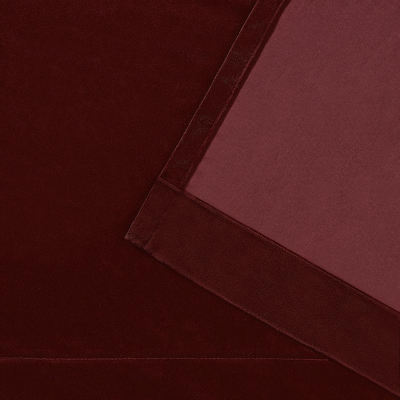 Set of 2 96"x54" Velvet Heavyweight Grommet Top Window Curtain Panel Burgundy Red: Light Filtering, Polyester