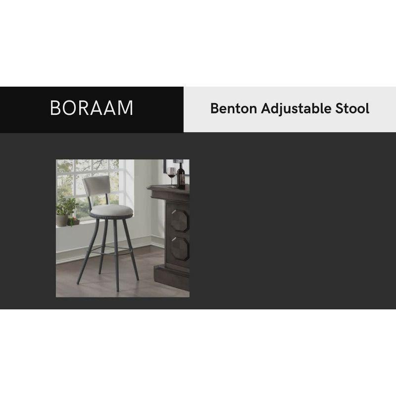 Modern Benton Adjustable Steel Stool with Gray Cushion