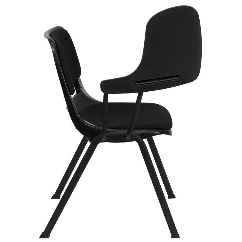 Flash Furniture Black Padded Ergonomic Shell Chair with Right Handed Flip-Up Tablet Arm