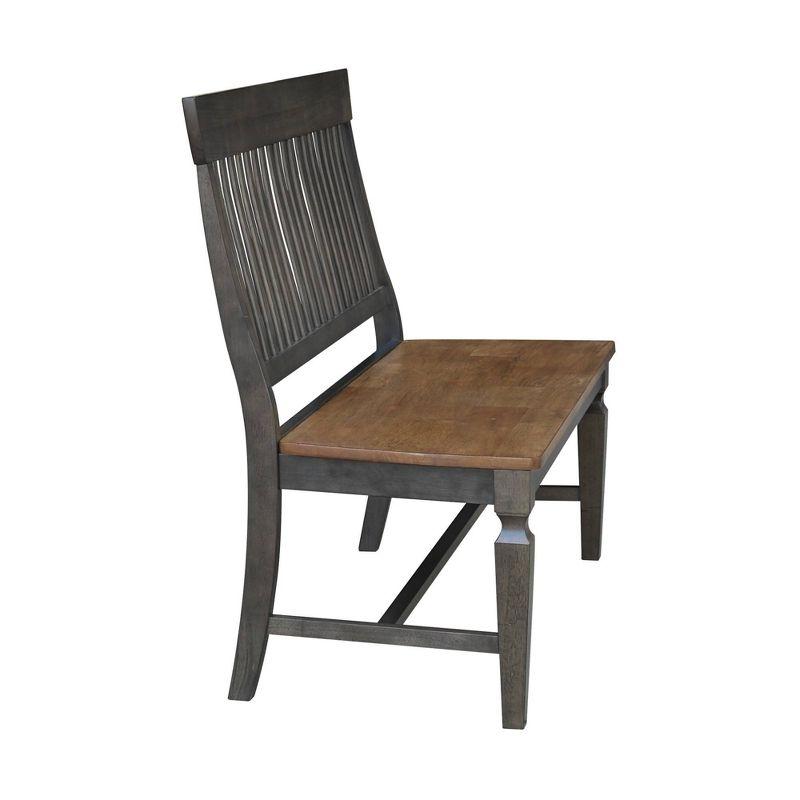 Vista Slatback Bench Hickory Brown - International Concepts: Solid Wood, Kitchen, Dining, Unupholstered