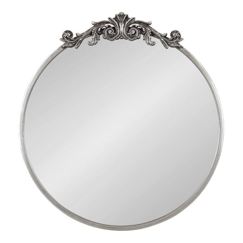 Kate and Laurel Arendahl Metal Round Mirror, 24" Diameter, Silver