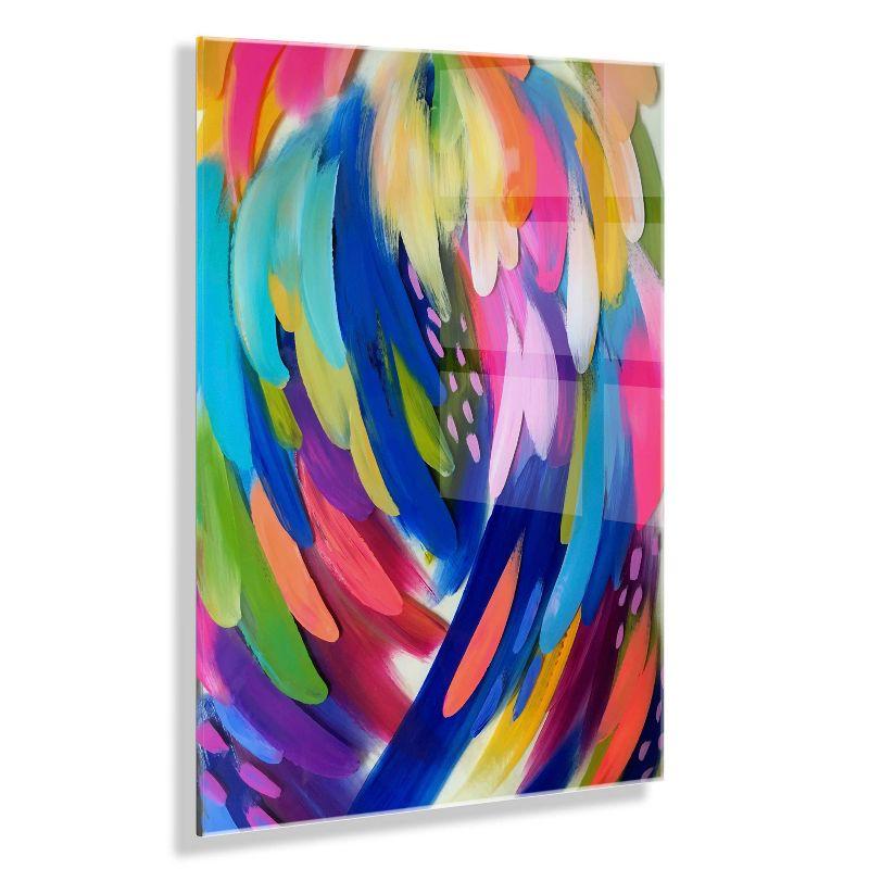 Vibrant Abstract Brush Strokes Acrylic Wall Art