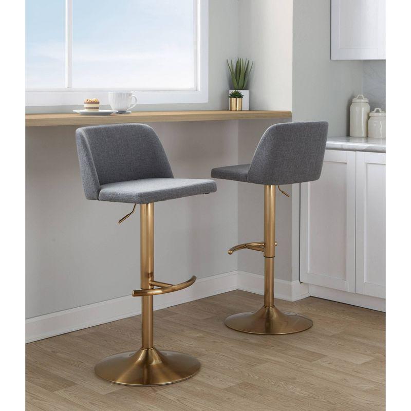 LumiSource Set of 2 Toriano Adjustable Swivel Barstools