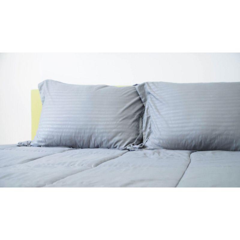 Sweet Home Collection Dobby Stripe Embossed Bed In a Bag Comforter Set