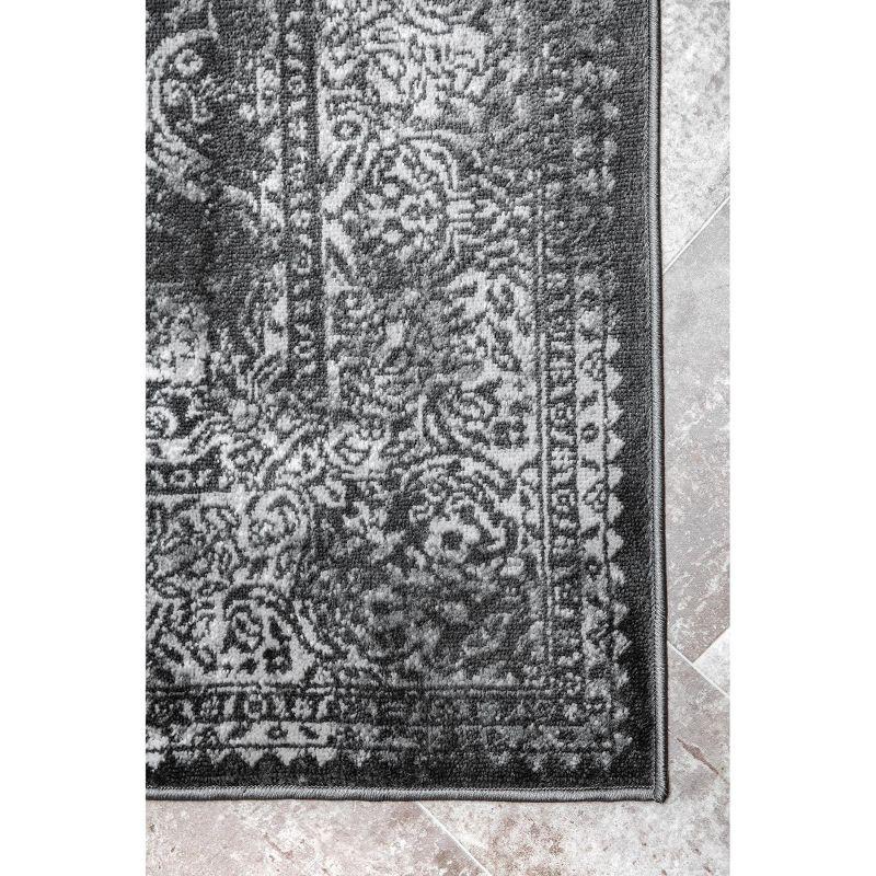 Nuloom Delores Oriental/Persian 9x12 Indoor Area Rug for Living Room Bedroom Dining Room Kitchen, Dark Grey/Ivory