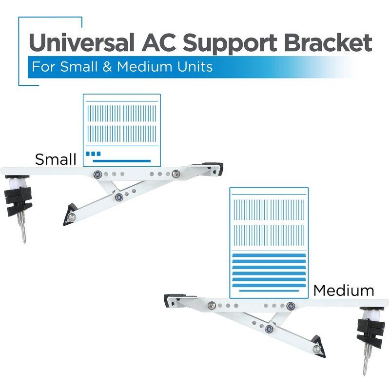 Heavy Duty Adjustable White Steel Air Conditioner Mounting Bracket