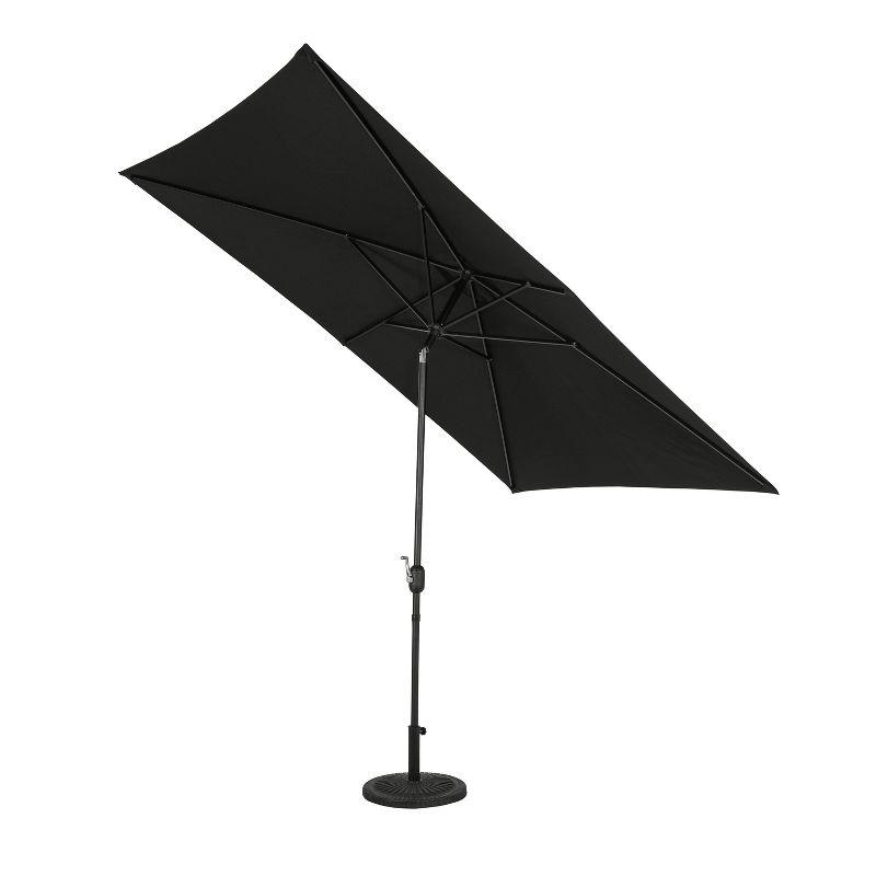 Island Umbrella 10' x 6.5' Rectangular Bimini Market Patio Umbrella Black: Weather-Resistant, Steel Frame, Crank Handle