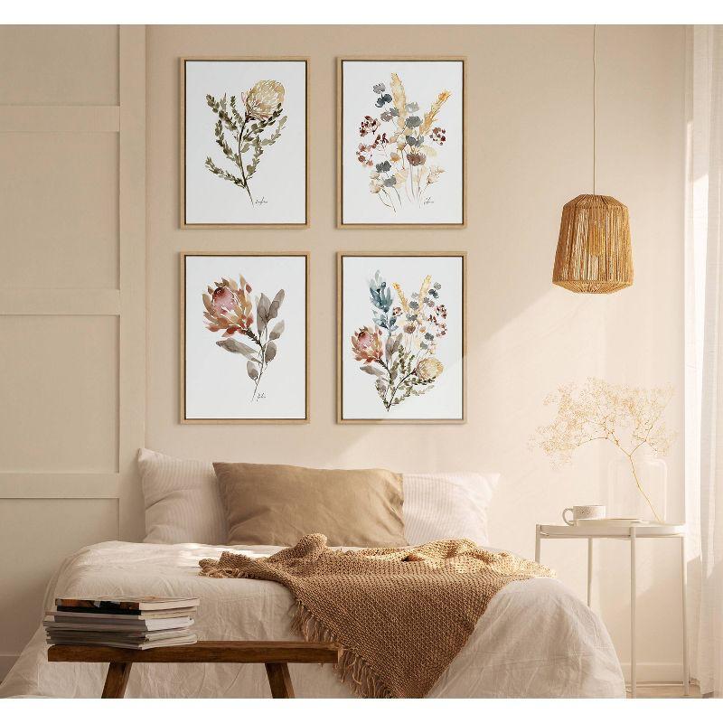 Kate & Laurel All Things Decor 18"x24" Sylvie Wildflower Bunch Framed Wall Canvas by Sara Berrenson Natural