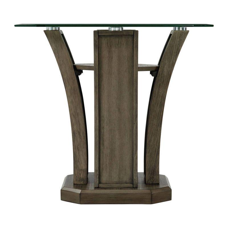 Simms Square End Table Gray - Picket House Furnishings: Glass Top, Transitional Base, Rubberwood