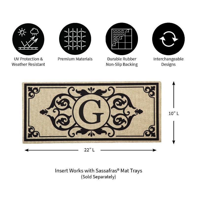 Evergreen Enterprises, Inc Monogram Cambridge Monogram Burlap Sassafras Switch 22 in. x 10 in. Non-Slip Indoor Door Mat