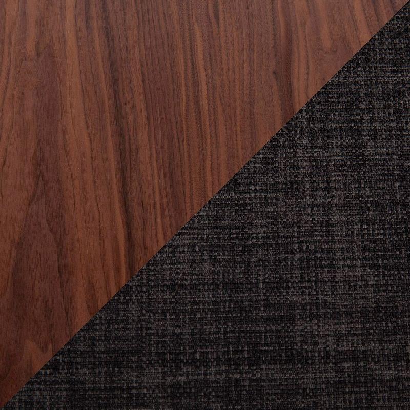 42" Folia Wood Bench Walnut/Charcoal - LumiSource: Entryway, Bedroom Seating, Polyester Upholstery