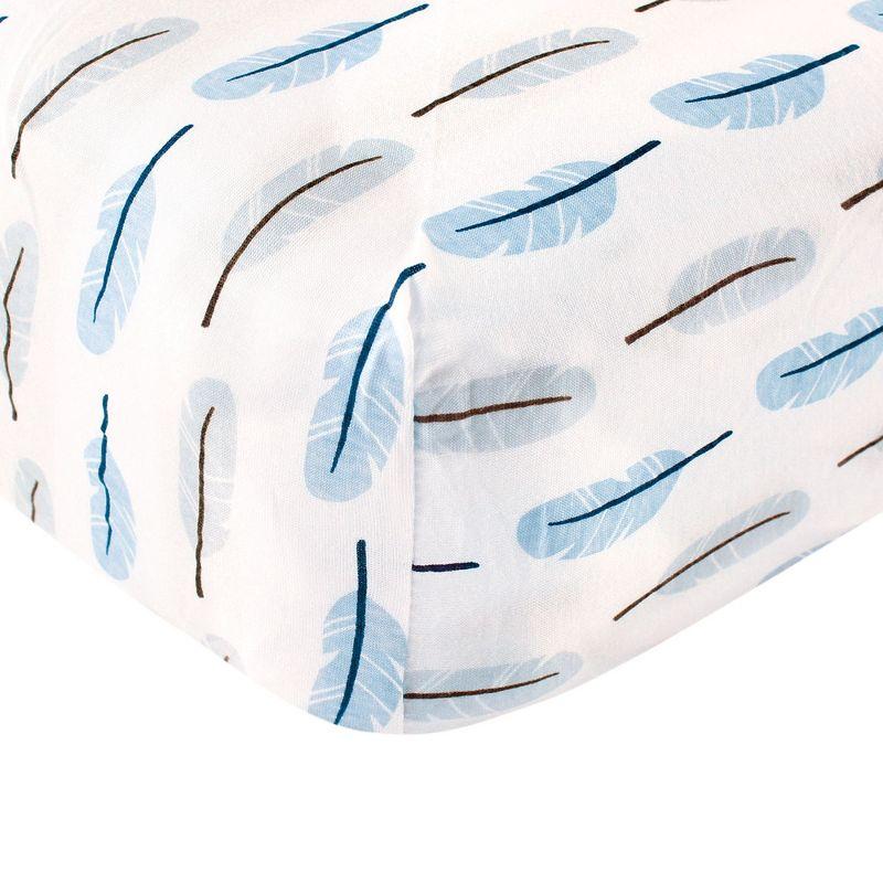 Touched by Nature Baby Boy Organic Cotton Crib Sheet, Feather, One Size