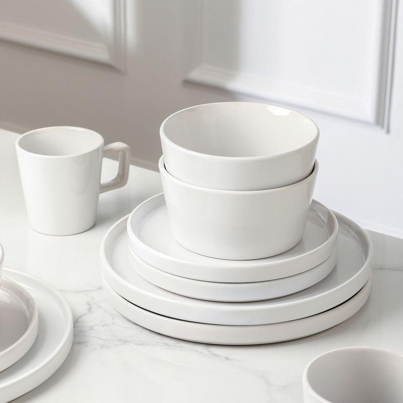 White Ceramic 16-Piece Outdoor Dinnerware Set, Service for 4