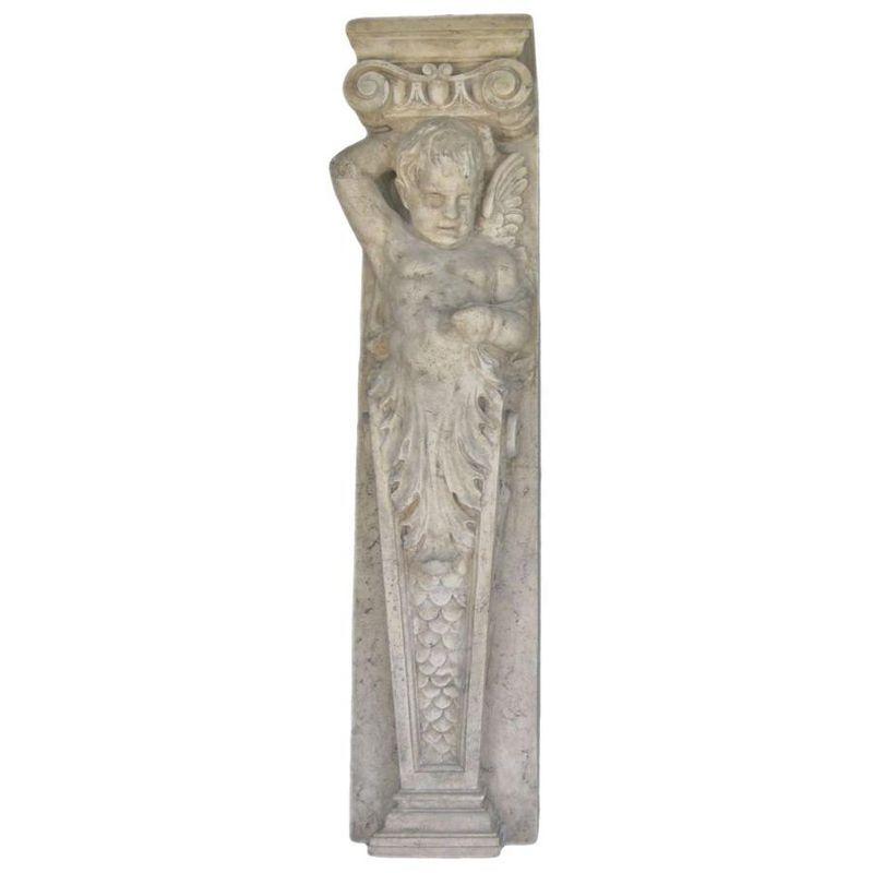 Design Toscano Fontainebleau Winged Cherub Architectural Pilaster Sculpture