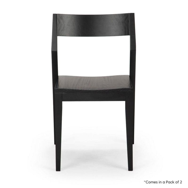 Plank+Beam Modern Dining Chair Set of 2, Solid Wood Chairs for Kitchen, Office, Living Room