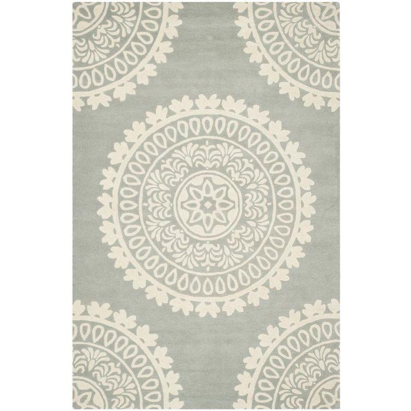 Bella BEL122 Hand Tufted Area Rug - Grey/Ivory - 6'x9' - Safavieh.