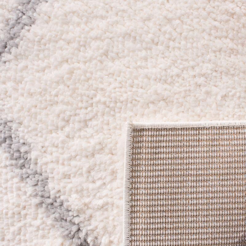 Parma Shag PMA515 Power Loomed Indoor Runner Rug - 2'3"x11' - Cream/Grey - Safavieh
