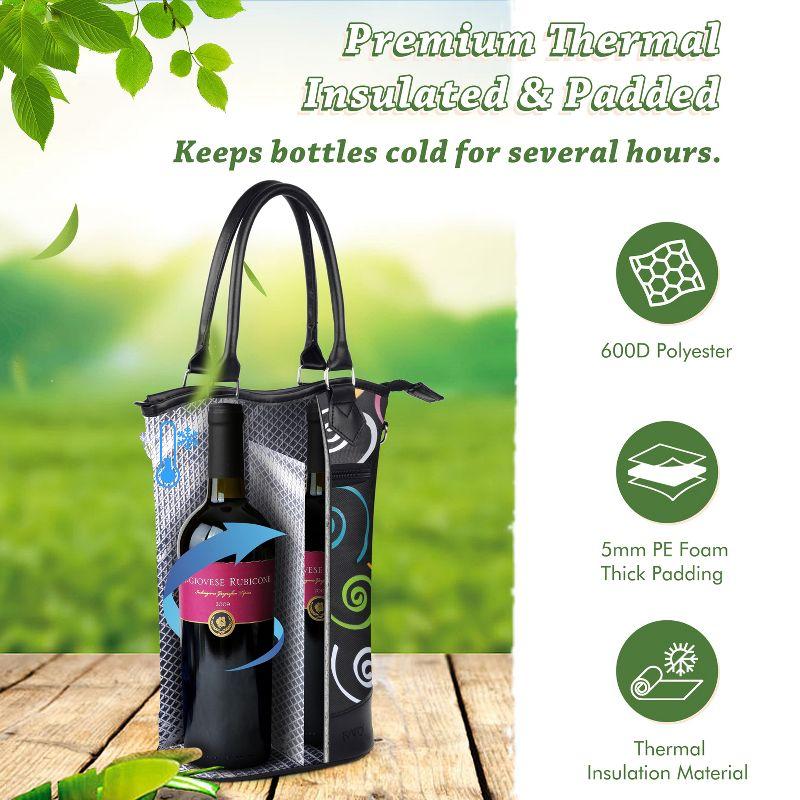 Tirrinia Two Bottle Carrier, Insulated Bottle Wine Carrier, Great Wine Lover Gift