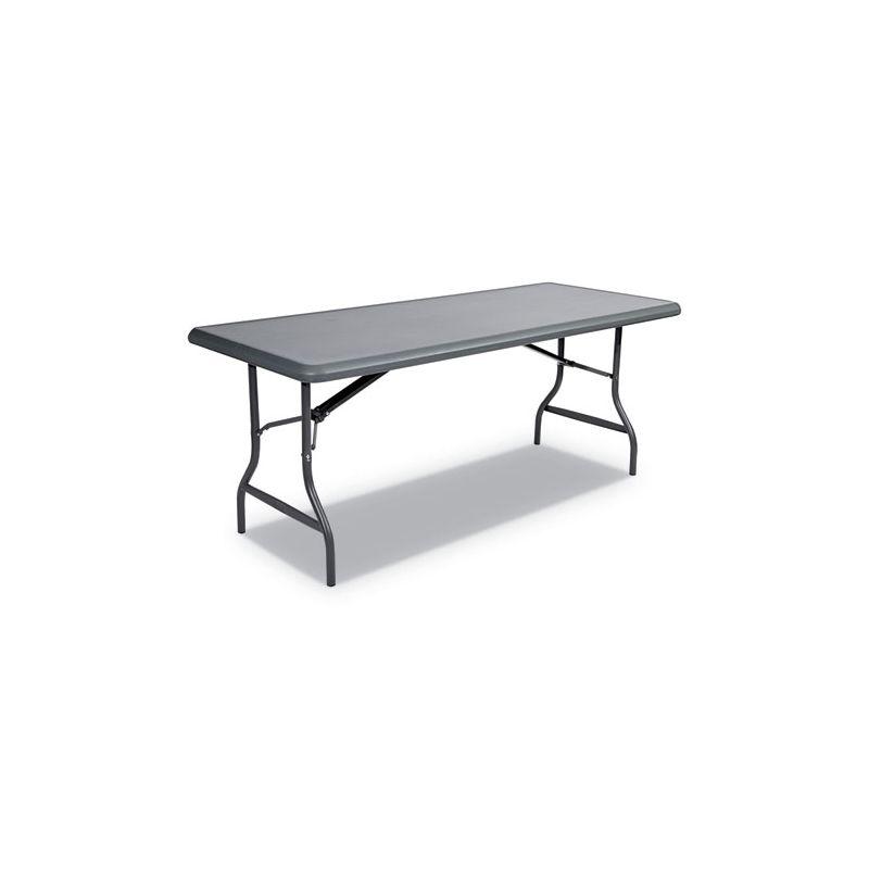 Iceberg IndestrucTable Commercial Folding Table, Rectangular, 72" x 30" x 29", Charcoal Top, Charcoal Base/Legs