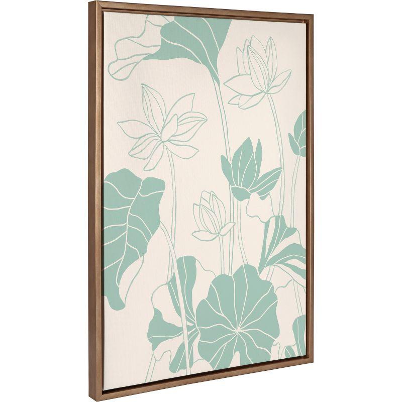 Lotus Garden by Kasey Free - Floater Frame Graphic Art on Canvas