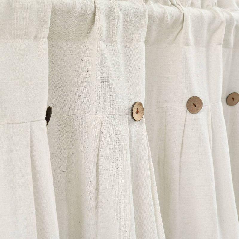 Lush Decor Linen Button Cotton Blend Tailored Window Valance