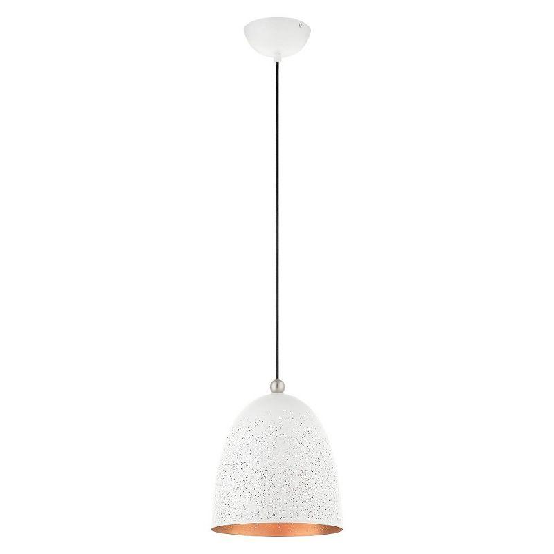 Livex Lighting Arlington 1 - Light Pendant in  White/Brushed Nickel