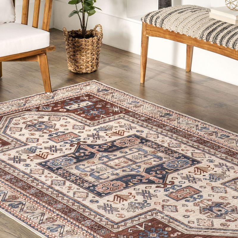 Nuloom Orla Bordered Machine Washable Indoor Area Rug